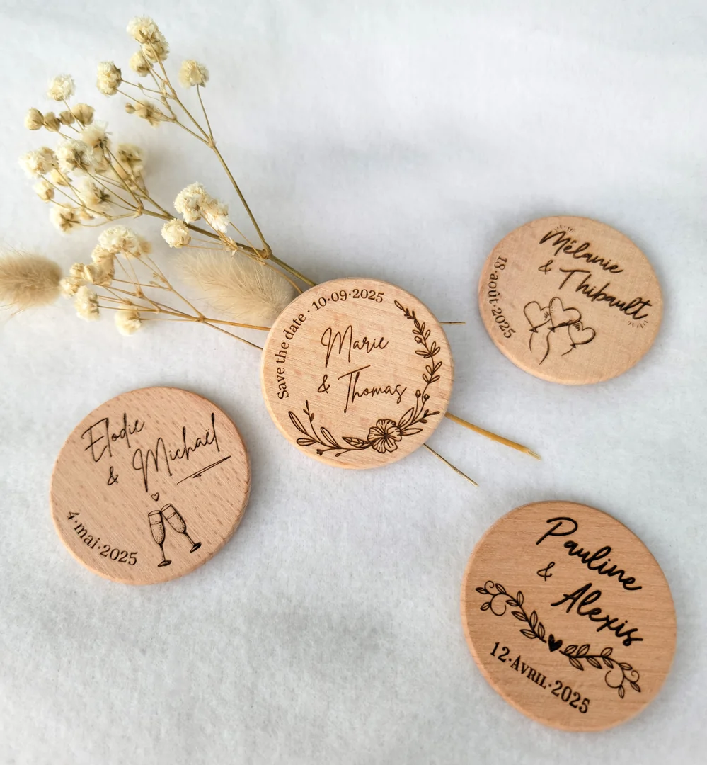 Magnet mariage personnalisé — L'atelier des dunes