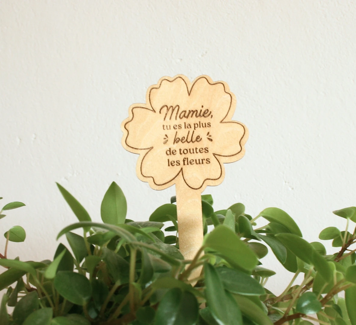 Baguette, pic en bois personnalisée pour plantes, bouquets de fleurs — vue 2
