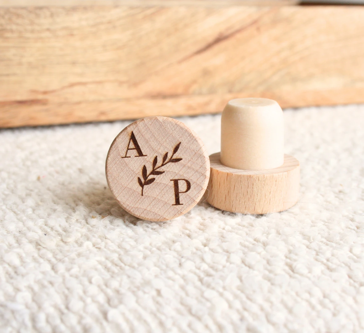 Bouchon de bouteille personnalisé Couple - St Valentin – Cadeau pour mariés ou invités - Mariage personnalisé