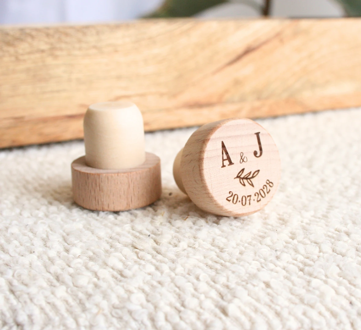 Bouchon de bouteille personnalisé mariage – Cadeau pour mariés, témoins ou invités — vue 2