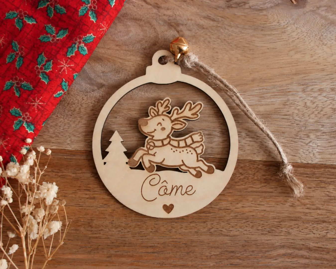 Boule de Noël personnalisée en bois - Mon premier Noël — vue 8