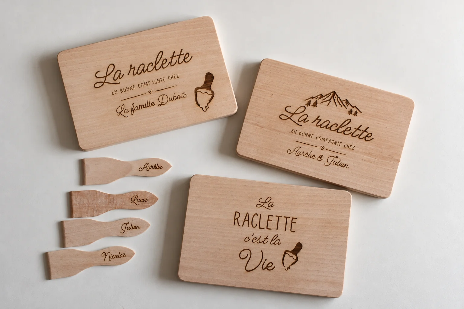 Kit raclette - Planche et spatules personnalisées — vue 3