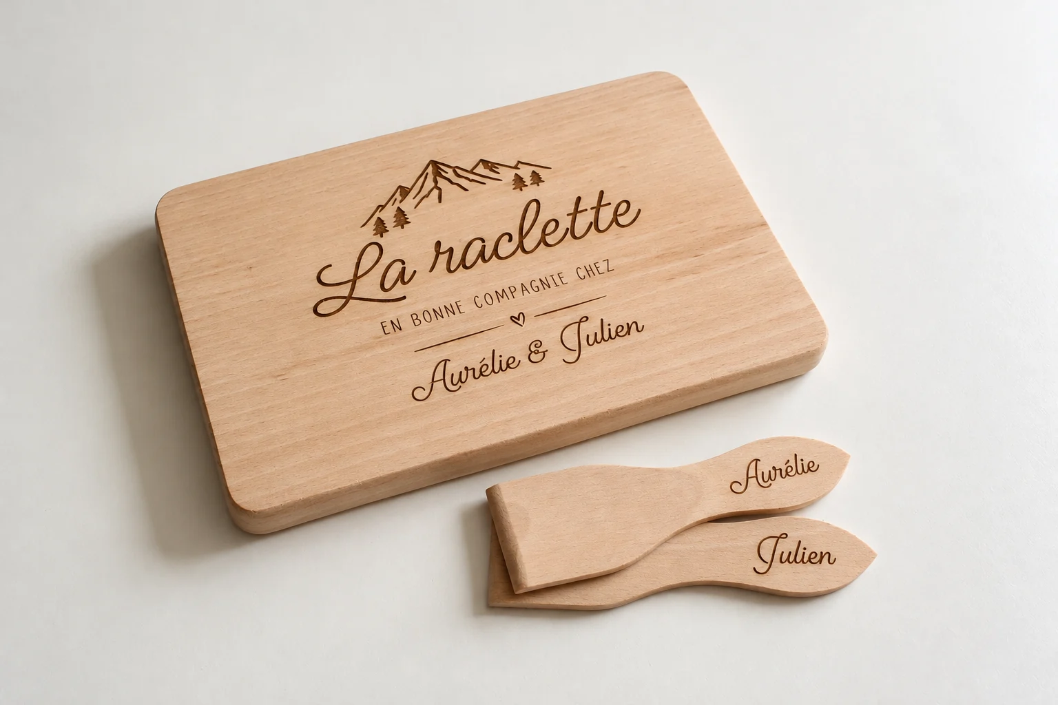 Kit raclette - Planche et spatules personnalisées personnalisé
