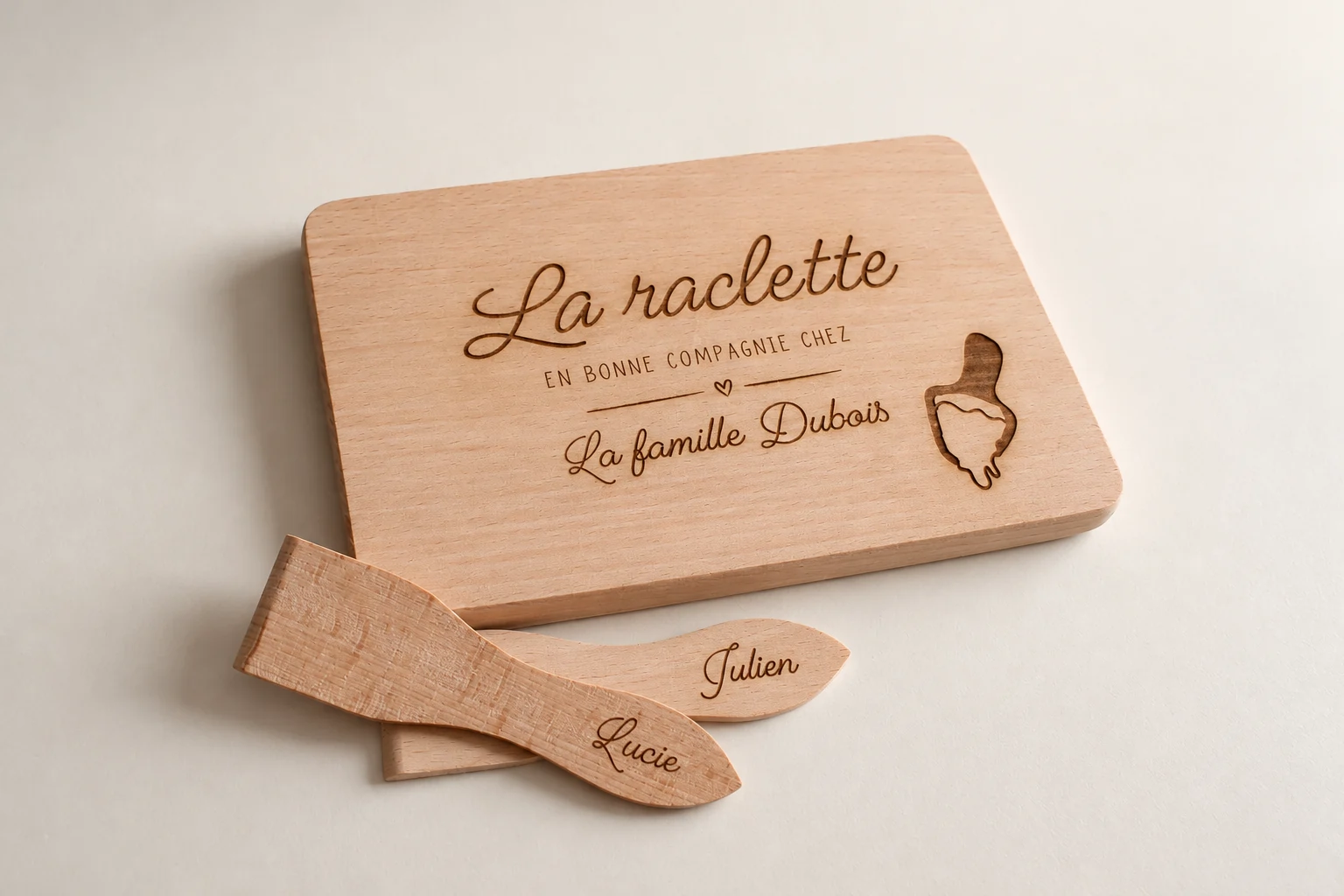 Kit raclette - Planche et spatules personnalisées — vue 2