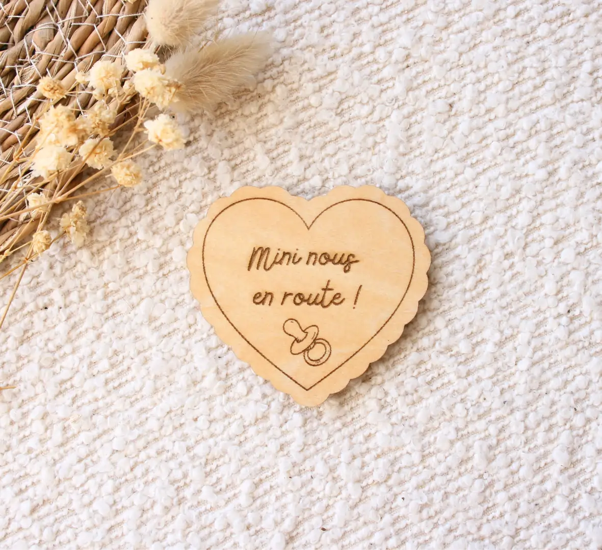 Magnet Coeur Personnalisé – Annonce Grossesse, Cadeau demande Parrain Marraine — vue 5