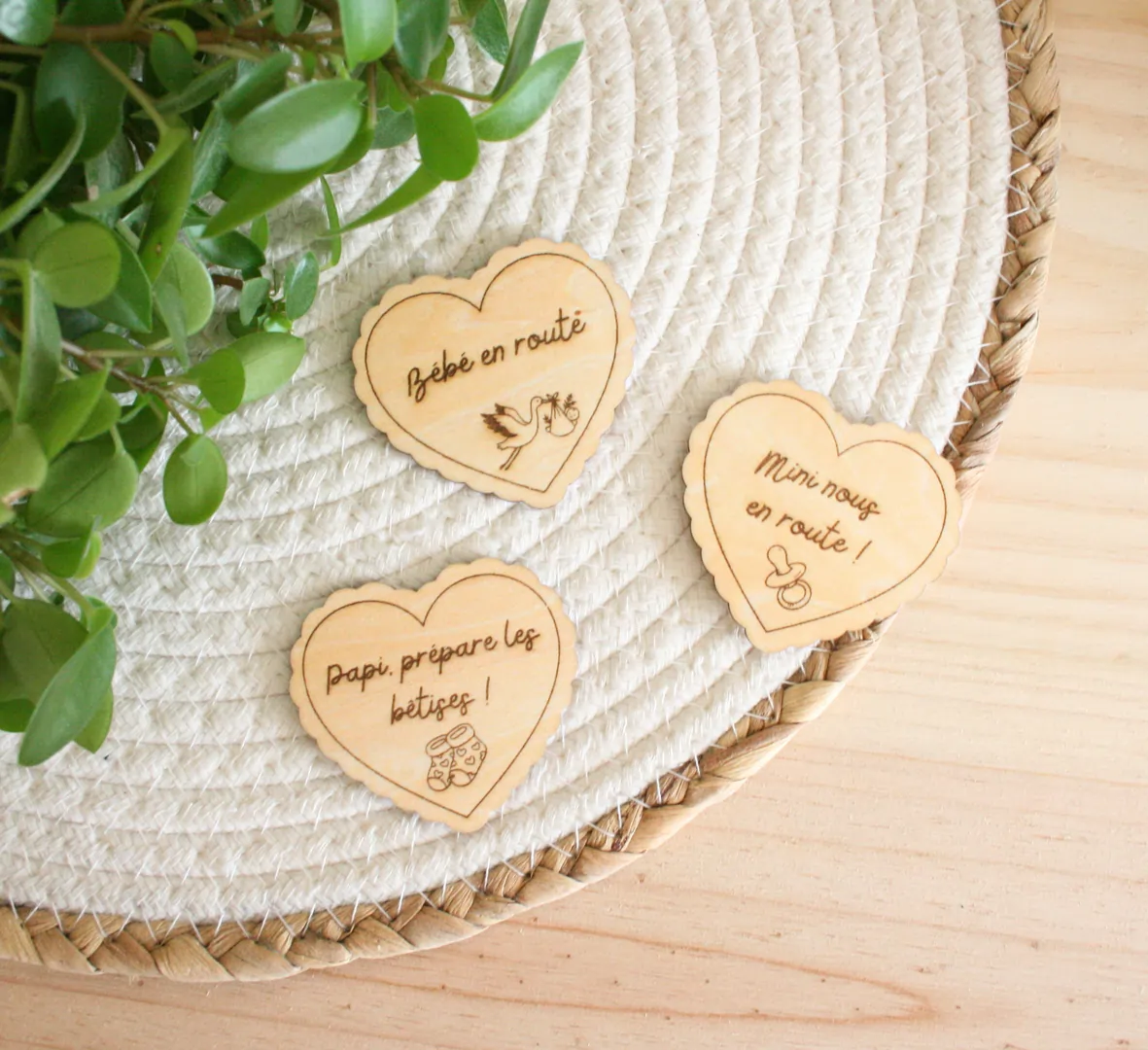 Magnet Coeur Personnalisé – Annonce Grossesse, Cadeau demande Parrain Marraine — vue 2