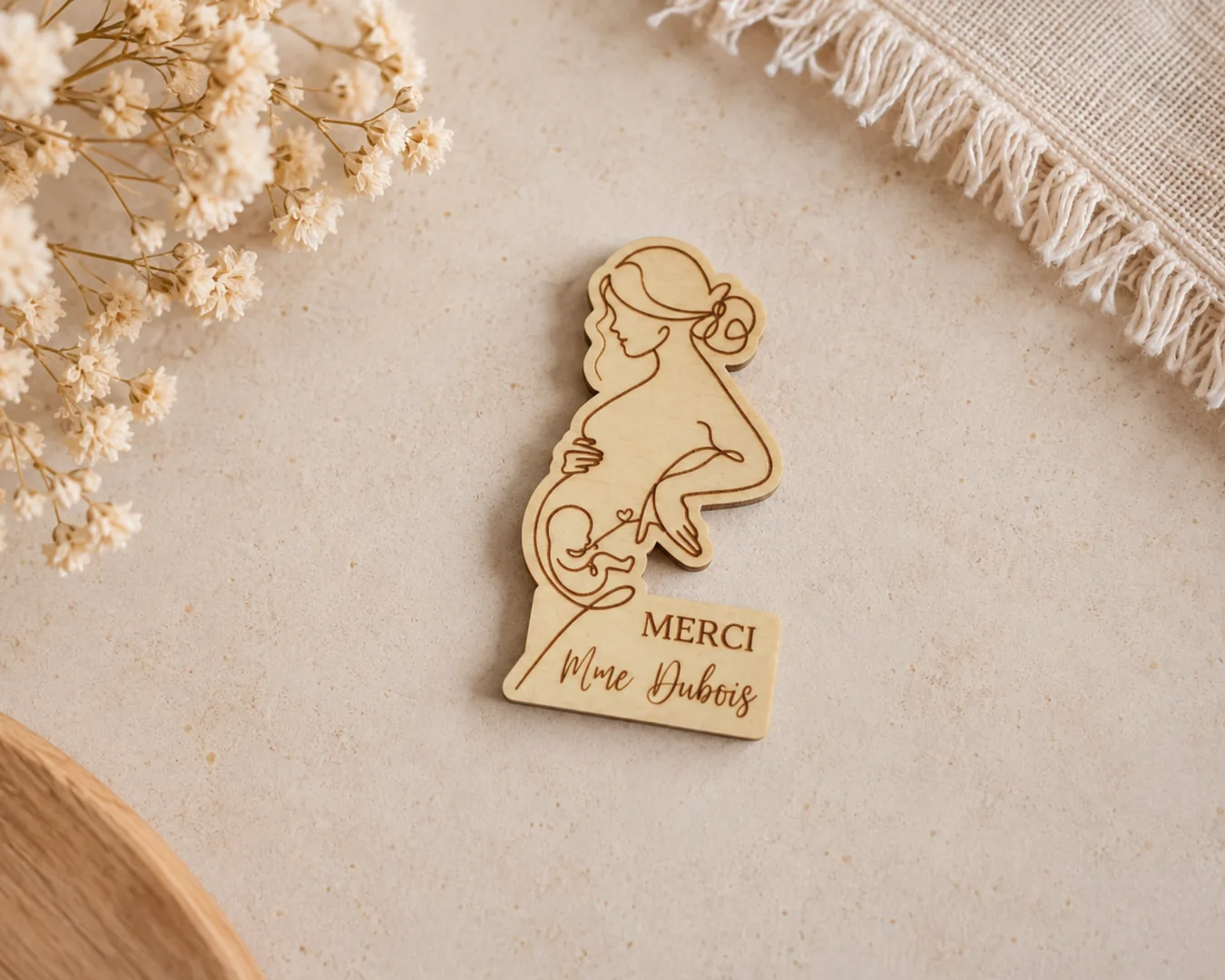 Magnet personnalisé sage-femme – Cadeau remerciement maternité — vue 3