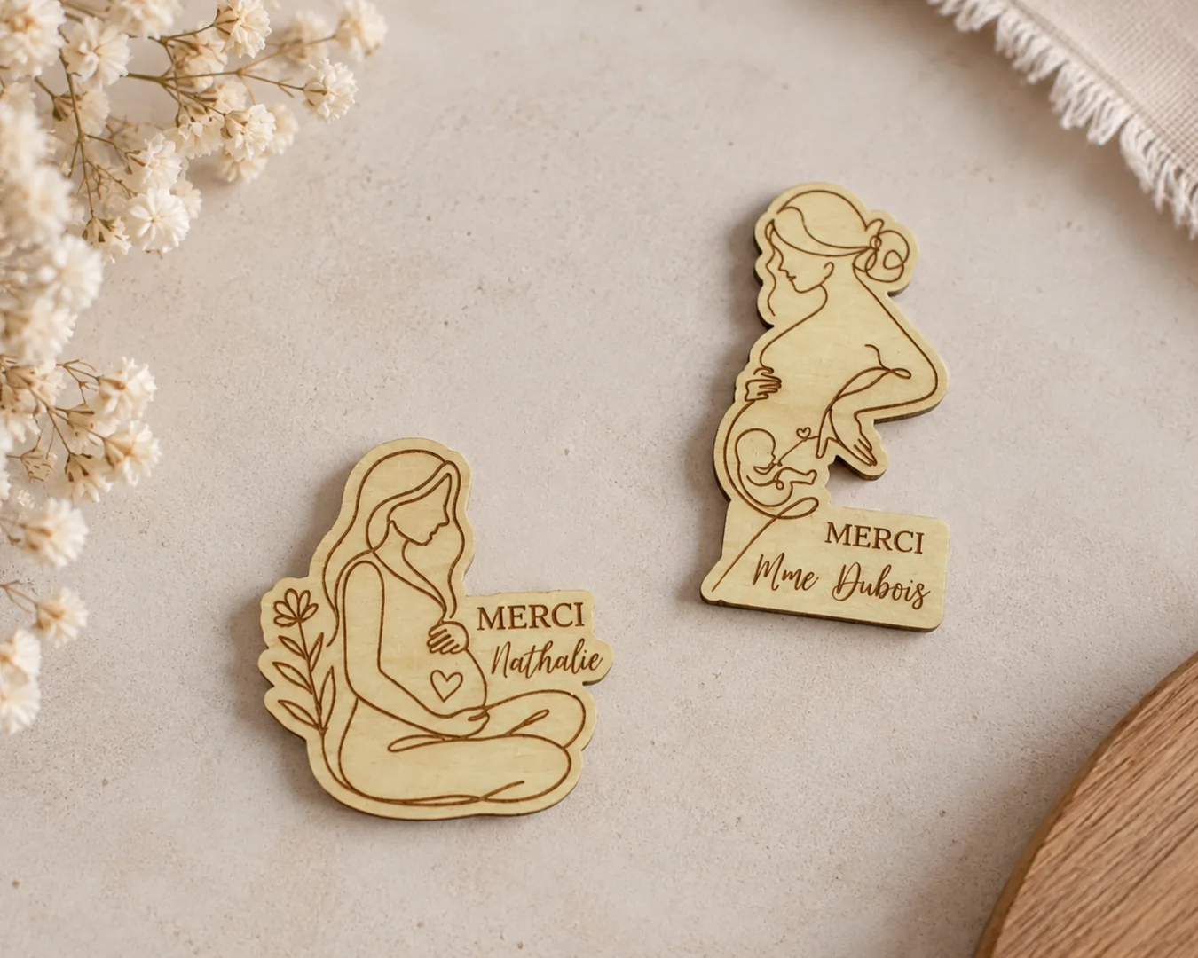 Magnet personnalisé sage-femme – Cadeau remerciement maternité personnalisé