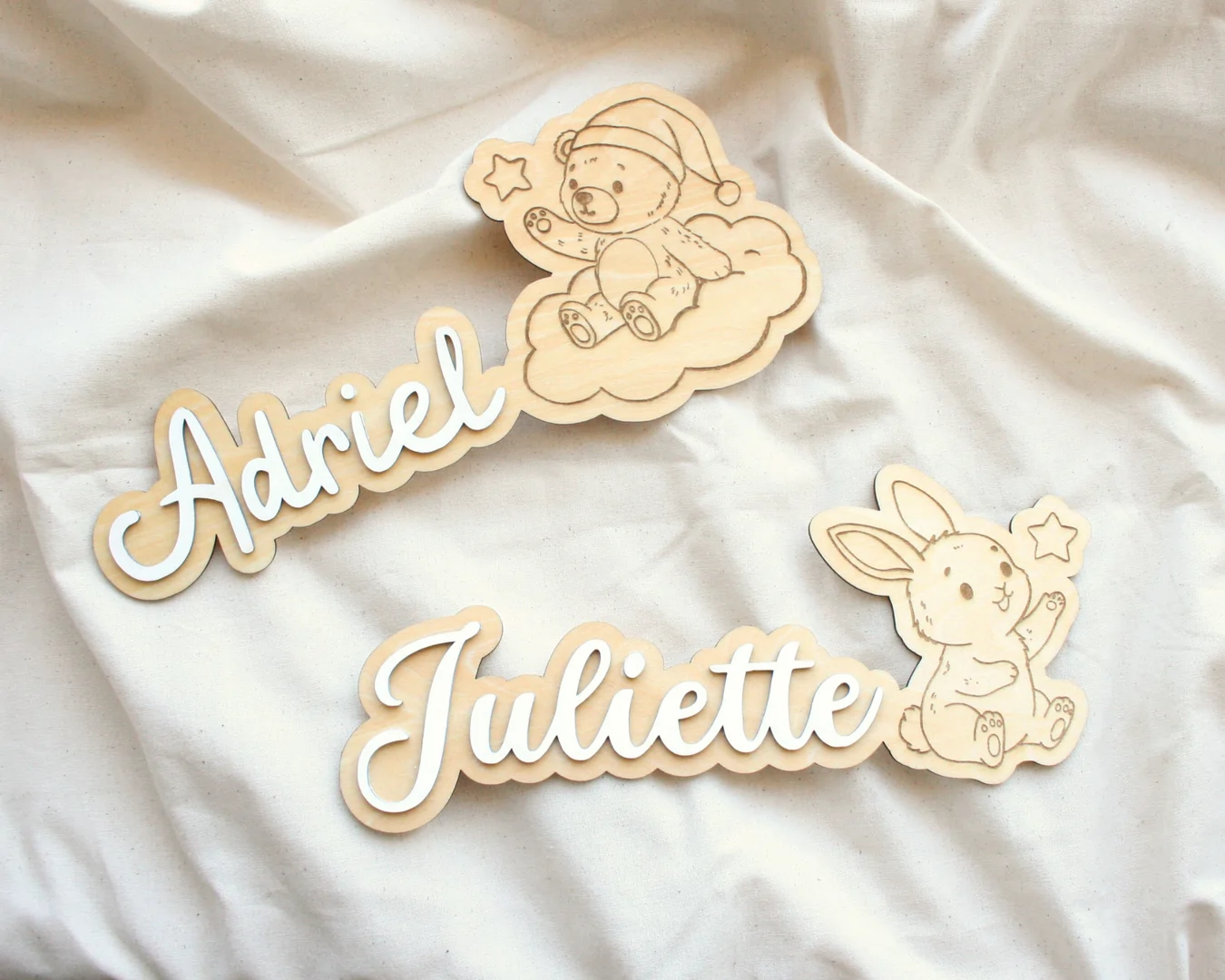 Plaque de porte personnalisée enfant - Décoration chambre bébé - Cadeau naissance personnalisé
