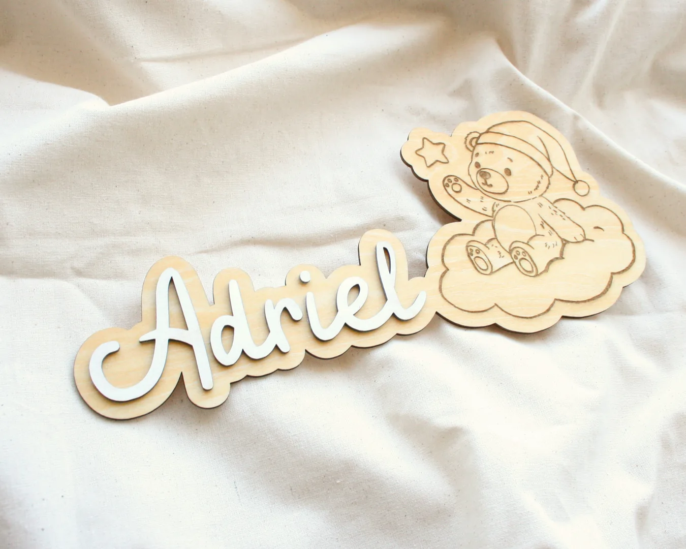 Plaque de porte personnalisée enfant - Décoration chambre bébé - Cadeau naissance — vue 2
