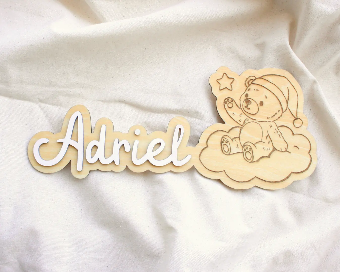 Plaque de porte personnalisée enfant - Décoration chambre bébé - Cadeau naissance — vue 3