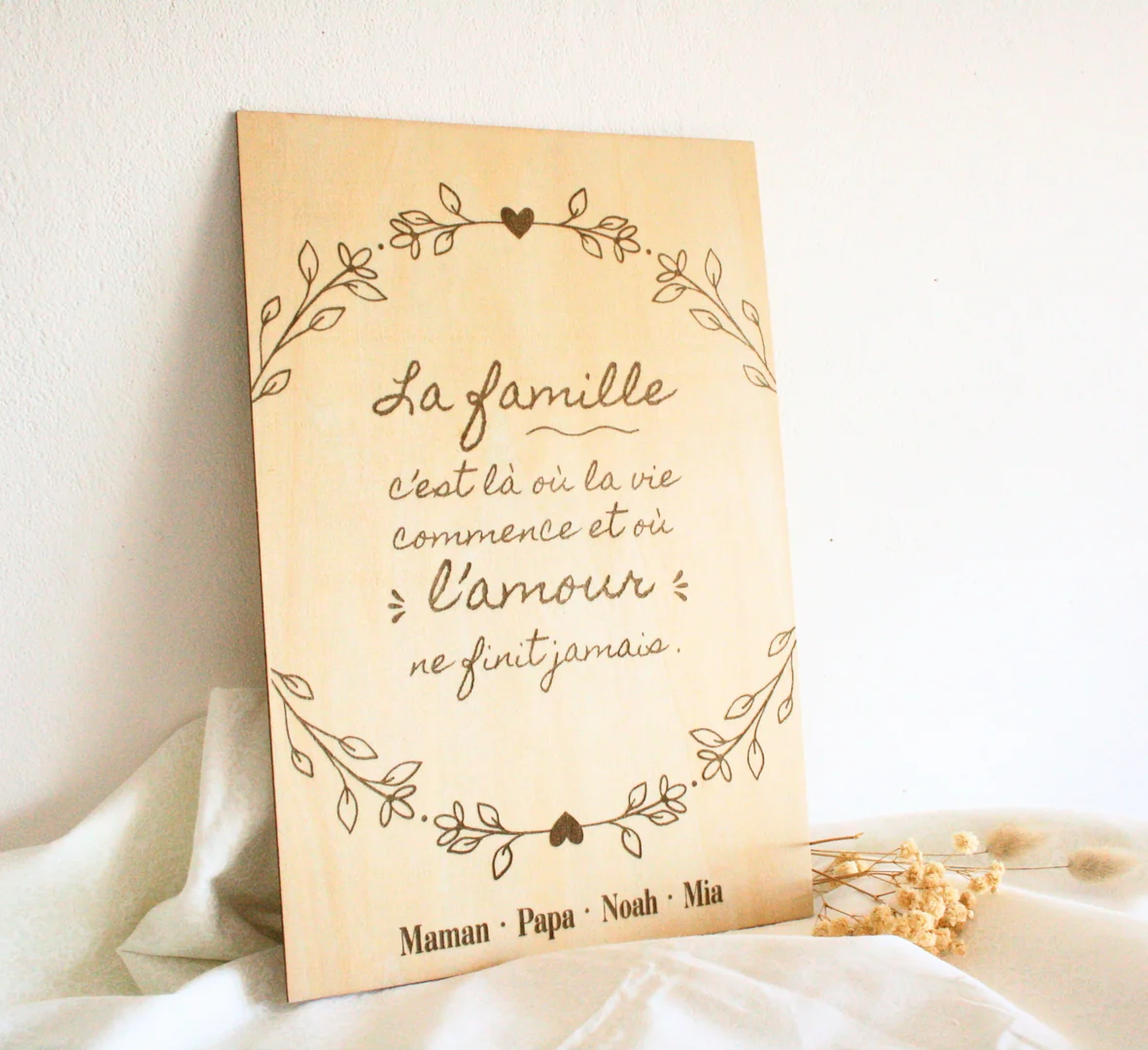Plaque en bois personnalisée — L'atelier des dunes