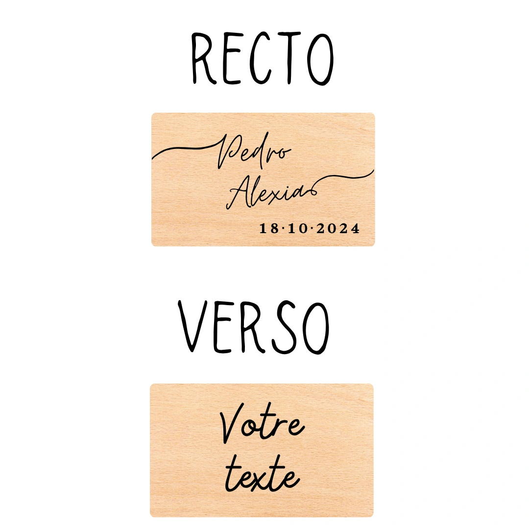 Porte-clé personnalisé, rectangle, couple — vue 2
